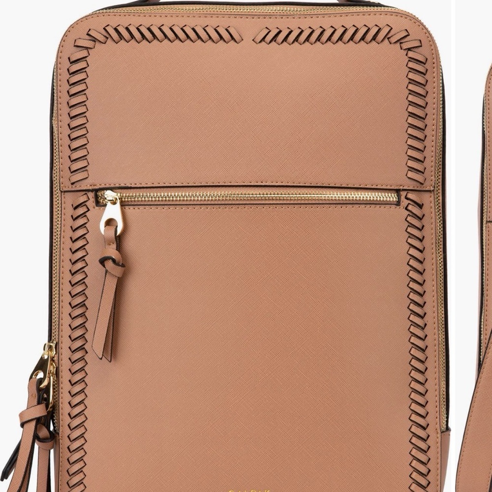 Calpak Kaya Faux Leather Laptop Backpack with Whipstitch Trim